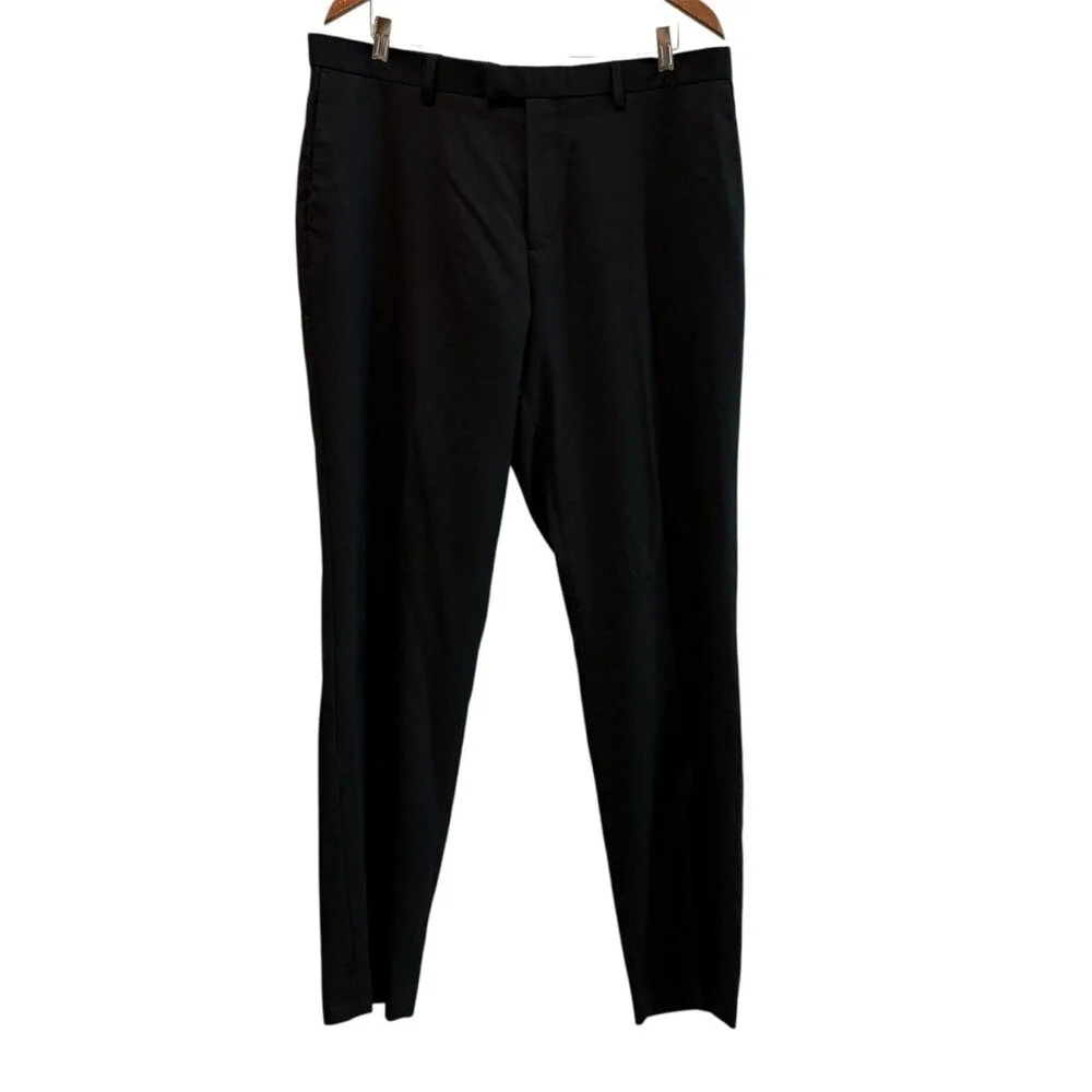 Banana Republic Dress Pants Black Slim Stretch‎ Mens Size 36x34 NEW